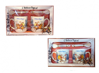 Подарочный набор арт. AT1947E-502 Чайный, "На двоих" 2 вида керамика в кор.