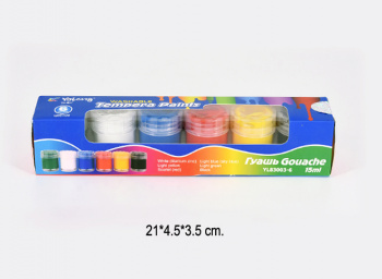кц_Гуашь арт. YL83003-6 Набор 6 цветов по 15 мл в кор.