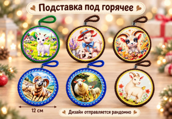 Подставка под горячее арт. 7234-4-502 Коза/овечка d12 в ассортименте