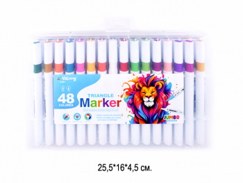 кц_Маркеры арт. YL245108-48 Двусторонние 48 шт. "Лев" в пласт. кор.