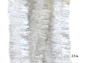 Мишура арт. 34#007 Белая 2,5 м 1 шт. (20 шт. в упак.) Мишура арт. 34#007 Белая 2,5 м 1 шт. (20 шт. в упак.)