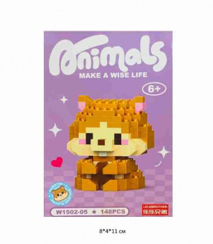 Конструктор арт. W1502-05 Микро Белка с орешком 148 дет. в кор.~ Конструктор арт. W1502-05 Микро Белка с орешком 148 дет. в кор.~