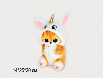 им Кот арт. 09150-209 В шапке единорога сидит 25 см в пак.