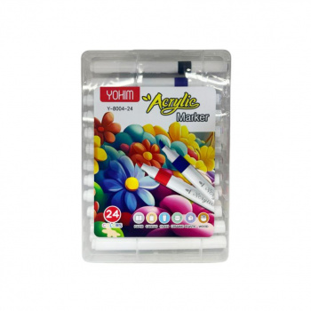 Маркеры арт. Y-8004-24 Акриловые 24 шт. "Цветы" в прозрачном кейсе| Маркеры арт. Y-8004-24 Акриловые 24 шт. "Цветы" в прозрачном кейсе|