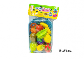 Набор игровой арт. 174A2 Фрукты нарезные с корзинкой, доской в пак.•