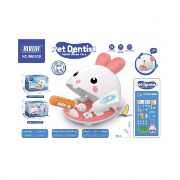 Набор доктора арт. 8083 "Дантист-ветиринар" "Зайка" 23 предмета, свет, звук в кор. 26*16,5*15