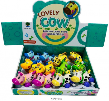 Зав. корова арт. A695 Цвета микс с цветком (12 шт.) шоубокс•
