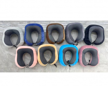 им Подушка арт. P2007 На шею двухцветная с карманом цвета микс в пак.)