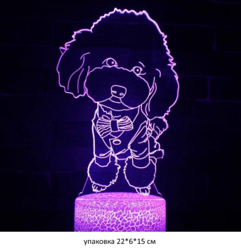 Ночник арт. 81328 Лампа 3D "Собака" в кор.