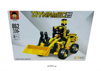 Конструктор арт. 862 Погрузчик фронтальный 330 дет. в кор.•