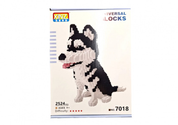 Конструктор арт. 7018-805 Микро Собака черно-белая 2524 дет. в кор.