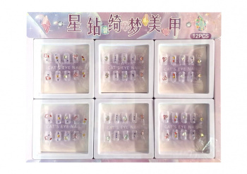 Набор для маникюра арт. CDJ-2548-209 Ногти накладные короткие фиолетовые ассорти 1шт. в кор. (12шт.)