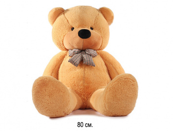 им Медведь арт. LY020-3 Коричневый с бантом 80 см в пак._ им Медведь арт. LY020-3 Коричневый с бантом 80 см в пак._