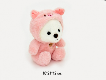 им Медведь арт. 240401-19-3 Белый в костюме свинки 21 см в пак.)