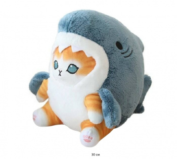 им Кот арт. 230602-2/HR388-30/19417-209 Рыжий в костюме акулы 30 см в пак.)