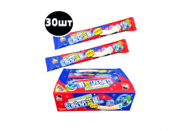 Конфета арт. 108834/ Трубочка-тянучка с начинкой "Черника" 13 г 30 шт. в кор./