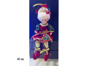 им Эльф арт. ES322-601 Мальчик в красно-зеленом костюме 40 см в пак.