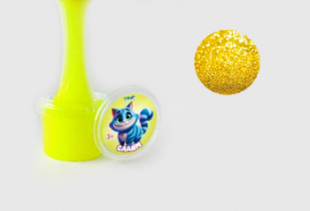 Слайм "Стекло" желтый неон с блестками, 90 гр Слайм "Стекло" желтый неон с блестками, 90 гр