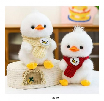 им Утка арт. YE250914-3 В вязаном шарфе цвета микс 28 см в пак.)