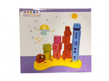 Деревянная игрушка арт. 93-76 Сортер-счет Забавные зверята в кор._