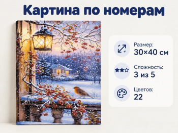 Картина по номерам арт. SA91152 Зимний вечер 30*40 в кор.