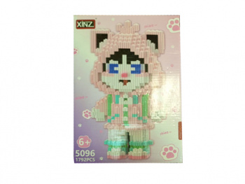 Конструктор арт. 5096-802 Микро Кот в розовом костюме 1792 дет. в кор.