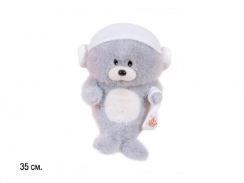 им Морской котик арт. 209335 В белой шапочке с сумочкой 35 см в пак.