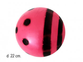 Мяч резин. арт. 802802-3 Розовый с рисунком в ассортименте 22 см в пак.