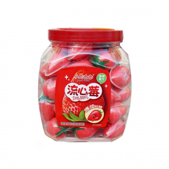 Конфета арт. 426001 Жевательная с жидким центром "Клубника" 18 г 50 шт. в банке#