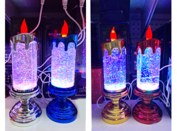 Свеча Новогодняя арт. 7047-5-502 "Огонек" 4 цвета на батар., USB 26 см в кор.