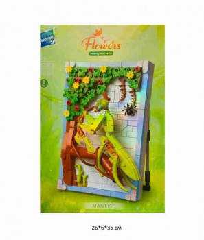 Конструктор арт. 112-6 Картина "Богомол на ветке" 387 дет. в кор.~