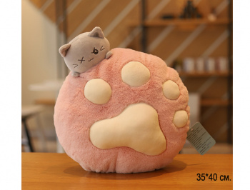 им Лапка арт. 24815-53-209 Подушка с котиком цвета микс  в пак.)