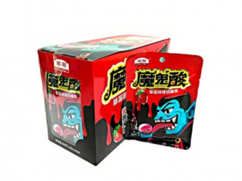 Конфета арт. 851616/181654-1 "Дракула" Кислая клубника 24 г 20 шт. в красной кор.,