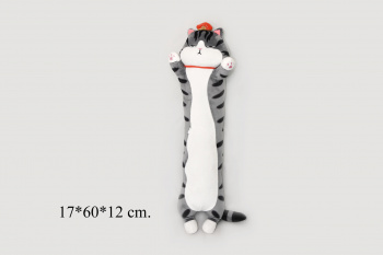 им Обнимашка арт. 90904-8/1284-60/230202-22 Кот серый полосатик красная корона 60 см в пак.)