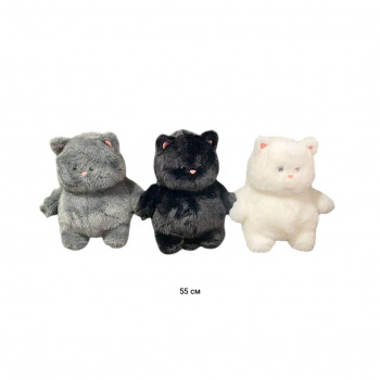 им Кот арт. 240315-209/516621-1 Толстячок пушистый серый 55 см в пак.)