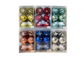 Шары арт. 8ADKE12-2-601 Набор 12 шт. d-8 см в кор. цвета микс