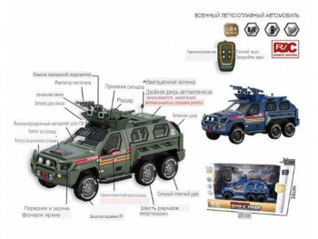 Модель металл. арт. W9510-2" Военная техника инерц.свет,звук,с пульта открыв.дверь в кор. 27*11*15,6