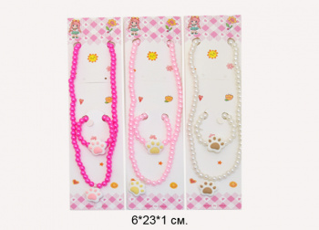 Набор украшений арт. 709-BT Бусы, браслет "Лапки" цвета микс в пак.