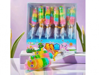 Конфета арт. 841401 Карамель на палочке "Гусеница" вкусы микс 30 шт. в кор.'#