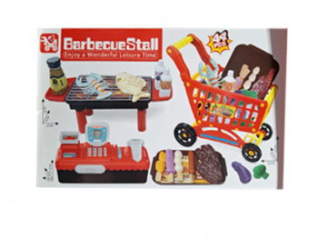 Супермаркет арт. 71022-123 Барбекю с тележкой, кассой, продуктами, 44 предмета в кор.=
