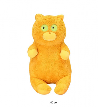 им Кот арт. 230228-2-2 Толстячок рыжий глаза зеленые 40 см в пак.)