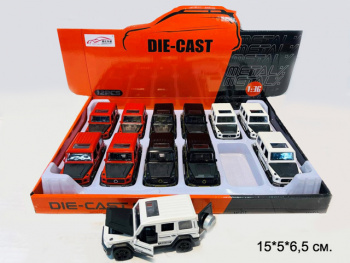 Модель металл. арт. SR-3620A Джип цвета микс (12 шт.) шоубокс•