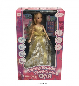 Кукла арт. 69039 Принцесса Оля интеракт. на бат. 15 фраз, сказки, песни, диктофон в кор._