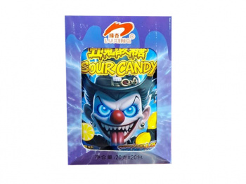 Конфета арт. 102200 "Клоун" кислая вкус лимон 20 г в пак. 20 шт. в кор.*#