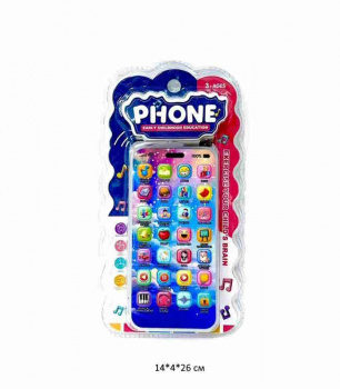 Телефон арт. 12066-30B "Смартфон" музыкальный на батар. блистер_ Телефон арт. 12066-30B "Смартфон" музыкальный на батар. блистер_