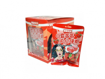 Конфета арт. 501060-1 Леденец с жидким центром "Клубника" 22 г 20 шт. упаковка;'