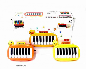 Пианино арт. 8897-1B "Утка" мини цвета микс на батар. (12 шт.) в кор._