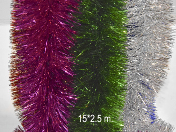 Мишура арт. 18#007 Цвета микс d 15 * 2,5 м 1 шт. (10 шт. в упак.) Мишура арт. 18#007 Цвета микс d 15 * 2,5 м 1 шт. (10 шт. в упак.)