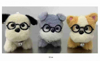 им Собака арт. 1416-209 В ассортименте в очках брелок 12 см в пак.