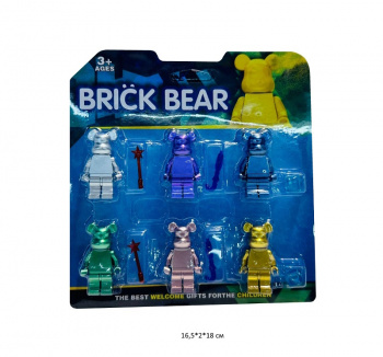 Конструктор арт. 22647 Фигурки Медведь Набор 6 шт. на листе•